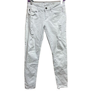 KanCan Womens Skinny Jeans Size 5 26 White Distressed Pants 28" Inseam Casual